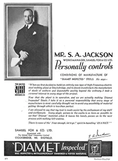 Diamet: Samuel Fox Diamet Steels - Mr S.A.Jackson