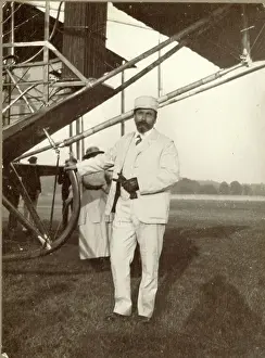 Hydro: Samuel Franklin Cody (1862-1913) in front of his hydro-bipla