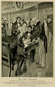 Firsts: Samuel Morse, tapping out a message on a battery