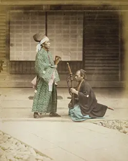 Retainer: Samurai or retainer kneeling before government official or d