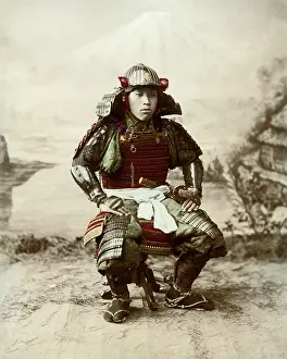 Samurai warrior in armour, Japan