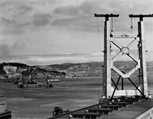 Interstate: San Francisco-Oakland Bay Bridge, under construction
