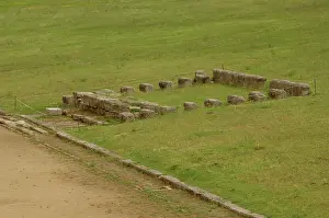 Tribune: Sanctuary of Olympia. The ancient olympic Stadium. The exedr