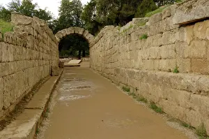 Elis: Sanctuary of Olympia. Olympic stadium. The vaulted tunnel le