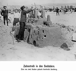 Builds: Sand castle on the beach, 1913