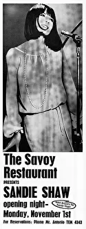 Sandie: Sandie Shaw performing at the Savoy Restaurant