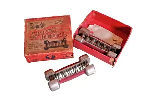 Gripping: Sandow's Dumbells and box