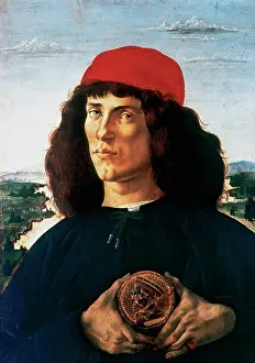 Uffizi: Sandro Botticelli (1445-1510). Italian painter. Portrait of