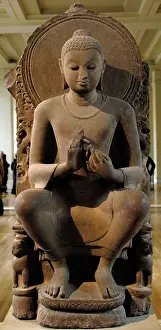 Sandstone figure of the seated Buddha. 5th century. Sarnath