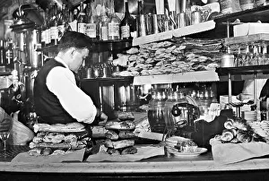 Remained: Sandwiches on the counter of a Paris bar, 1936