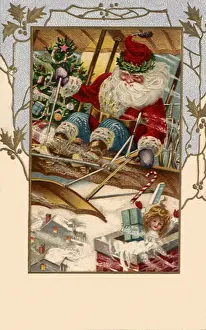 Christmastide: Santa in Biplane