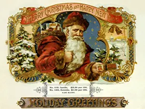 Illu: Santa on Cigar Label