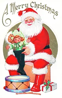 Drumsticks: Santa Claus on a Christmas postcard
