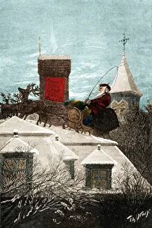 Nast: Santa Claus Stop Here Please, 1889