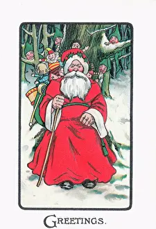 Sackful: Santa Claus in a wood