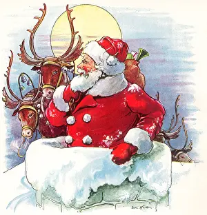 Santas: Santa Entering Chimney