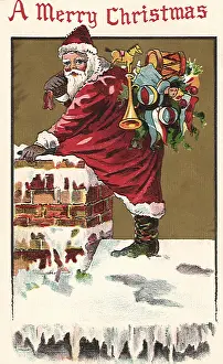 Overflowing: Santa Enters Chimney