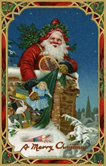 Bedecked: Santa going down a chimney