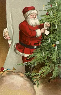 Peeking: Santa Hanging Note