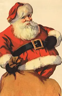Portly: Santa Holding Bag