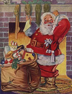 Overflowing: Santa Holding Sock
