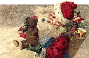 Blizzard: Santa Holding Toys in a Blizzard