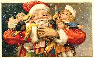 Clutches: Santa Holds Armload of Dolls