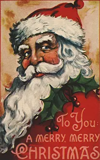 Sideways: Santa With Holly Decorating Shoulder