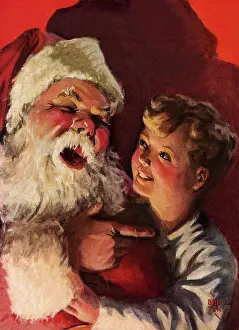 Beaming: Santa Laughing with Boy