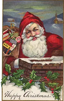 Bough: Santa preparing to enter Chimney