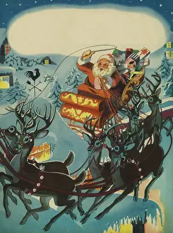 Urging: Santa, Reindeer Flying
