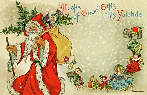 Brimming: Santa with sack of toys