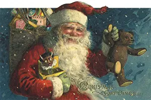 Winsch: Santa with Teddy Bear and Jack-in-the-BoX