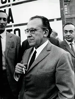 Mikis: Santiago Carrillo, Spanish communist, at demonstration, Rome