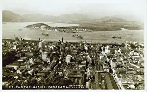 Praca: Santos, Brazil - Panoramic View