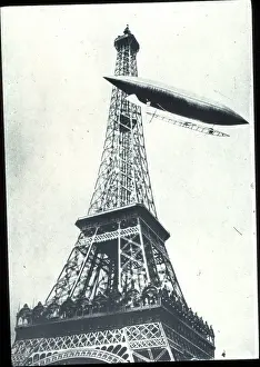 Santos: Santos-Dumont Airship No6 rounding the Eiffel Tower