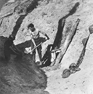 Sappers: Sappers and miners working on a tunnel, WW1