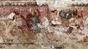 Tarquinia: Sarcophagus of the Amazons. 350 -325 BC. Detail