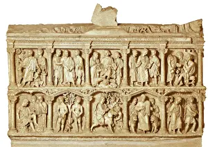 Paleo: Sarcophagus of Giunio Basso. 359. Scenes from