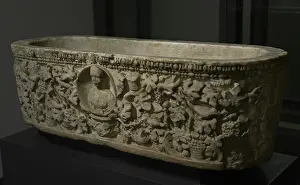 Vila: Sarcophagus of the Grape Harvest. White marble