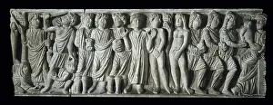 Paleo: Front of the sarcophagus of Layos with a depiction
