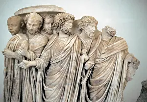 Consul: Sarcophagus with processus consularis. Detail. Rome, 270 BC