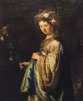 Harmenszoon: Saskia as Flora, by Rembrandt