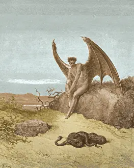 Satan: Satan Finding Serpent by Gustave Dore
