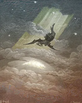 Satan: Satan Flying to Earth by Dore