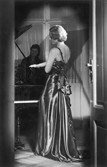 Thoughtfully: SATIN EVENING DRESS/30S