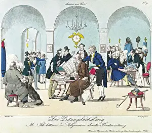 Geiger: Satire on reading Newspapers in the cafe