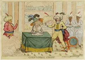 1788: Satirical cartoon, Cheyt-Syngs, Ghost