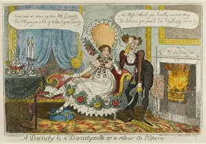 Reclining: Satirical cartoon, A Dandy & a Dandyzette