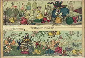 Fanciful: Satirical cartoon, The Flight of Fashion
